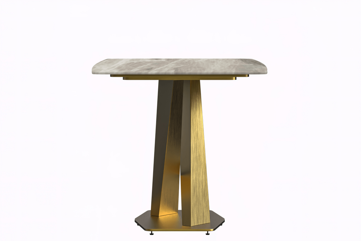 Leisuremod Dining Table Voren Dining Table with Rectangular Tabletop with Gold/Black Stainless Steel Base