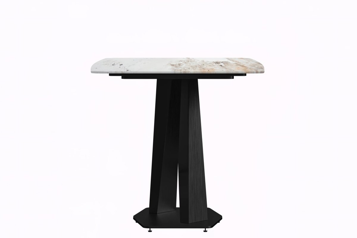 Leisuremod Dining Table Voren Dining Table with Rectangular Tabletop with Gold/Black Stainless Steel Base