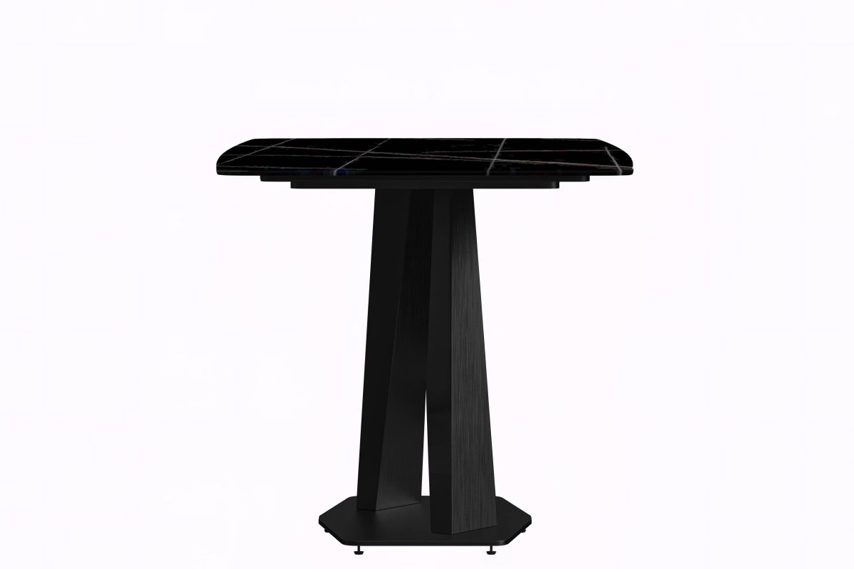 Leisuremod Dining Table Voren Dining Table with Rectangular Tabletop with Gold/Black Stainless Steel Base