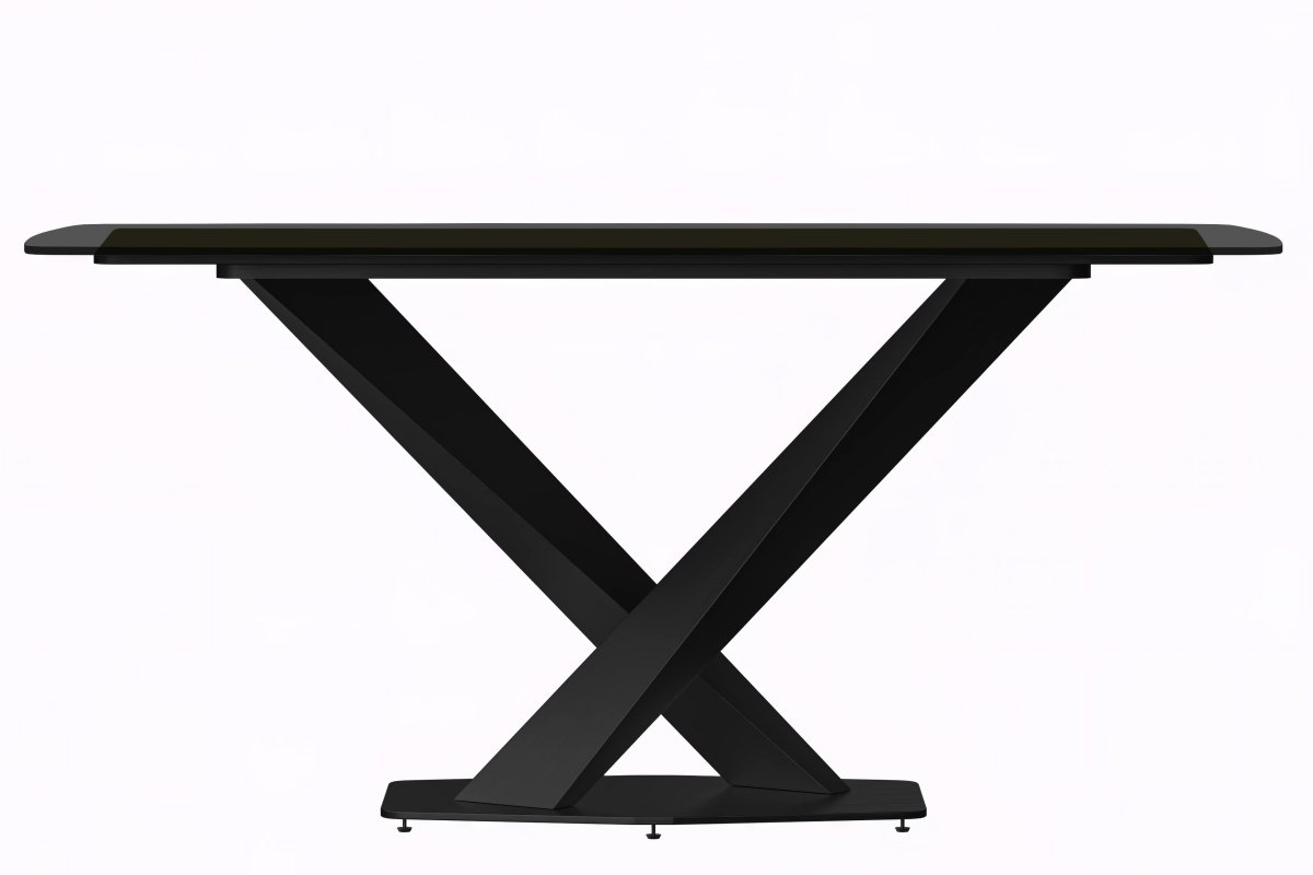 Leisuremod Dining Table Voren Dining Table with Rectangular Tabletop with Gold/Black Stainless Steel Base