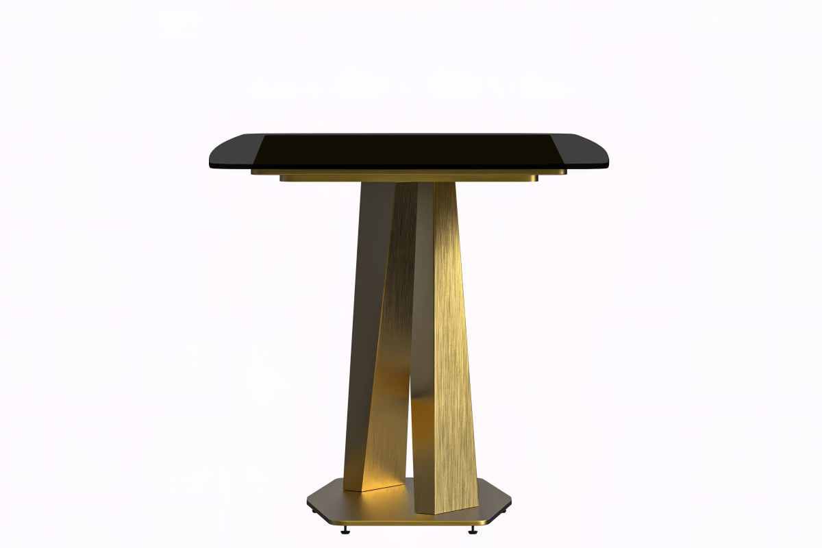 Leisuremod Dining Table Voren Dining Table with Rectangular Tabletop with Gold/Black Stainless Steel Base