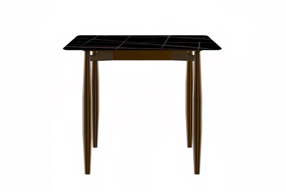 Leisuremod Dining Table Zinti Rectangular Dining Table with Glass/Sintered Stone Tabletop and Steel Base