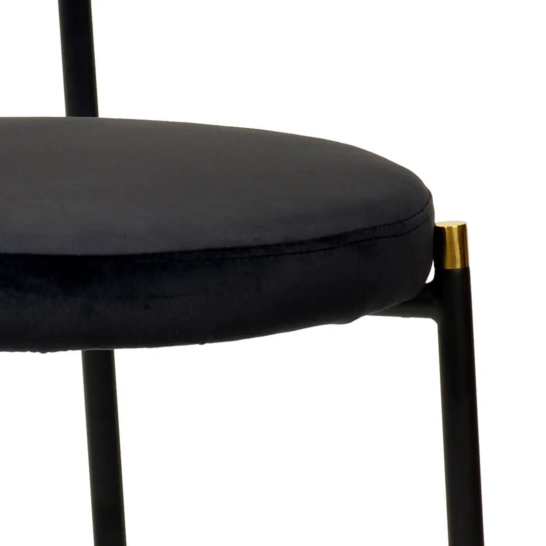 LeisureMod Euston Modern Wicker Dining Chair with Velvet/Leather Round Seat Set of 2