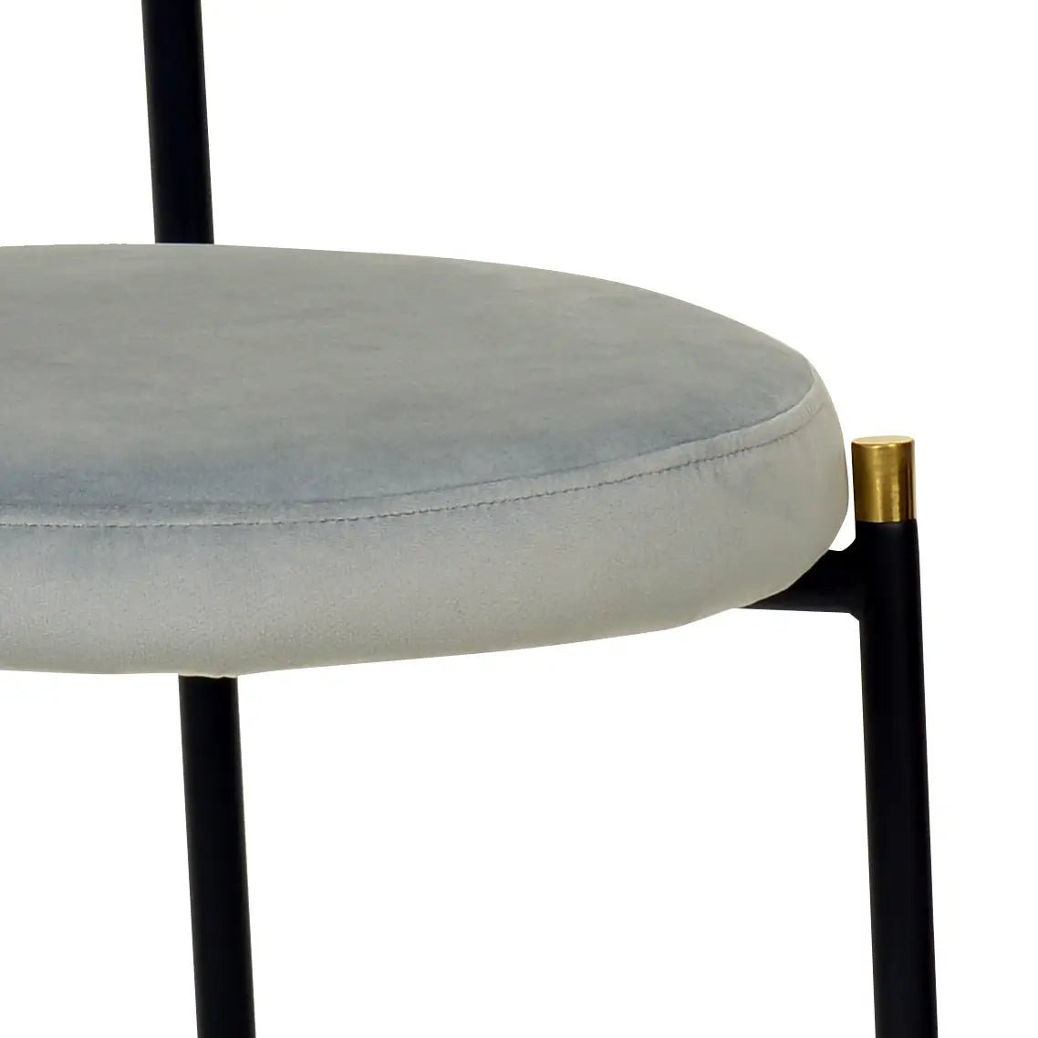 LeisureMod Euston Modern Wicker Dining Chair with Velvet/Leather Round Seat Set of 2