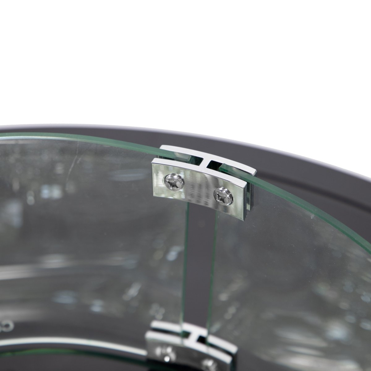 Walbrooke Modern Outdoor Round Fire Pit Table with Powder-Coated Aliuminum Frame and Slats/Non Slats Design Slats Black Fire Pits Leisuremod