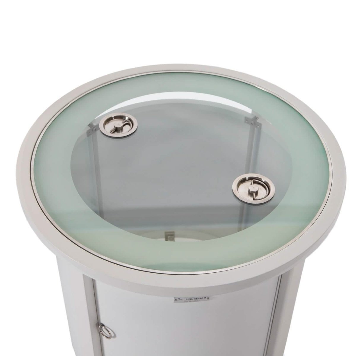 Walbrooke Outdoor Patio Round Fire Pit and Tank Holder White Fire Pits Leisuremod