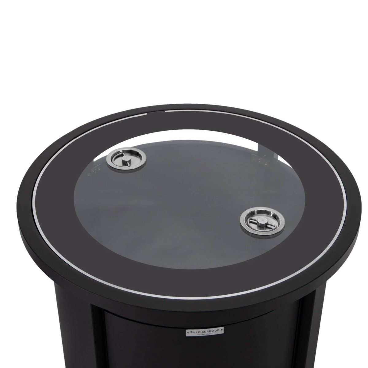 Walbrooke Outdoor Patio Round Fire Pit and Tank Holder Black Fire Pits Leisuremod