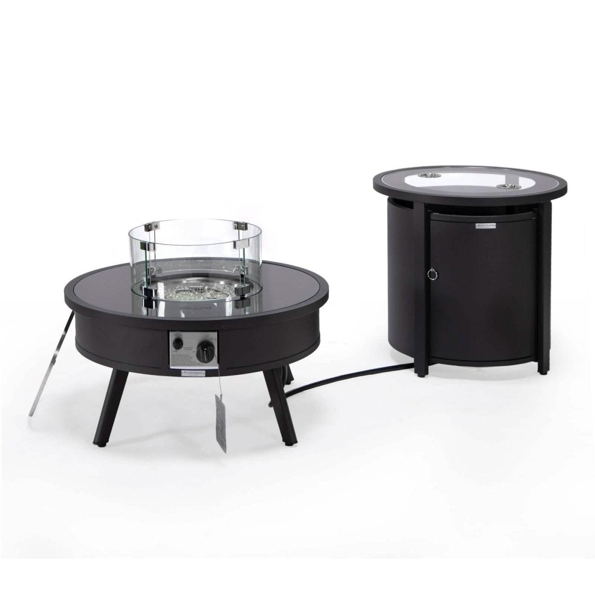 Walbrooke Outdoor Patio Round Fire Pit and Tank Holder Fire Pits Leisuremod