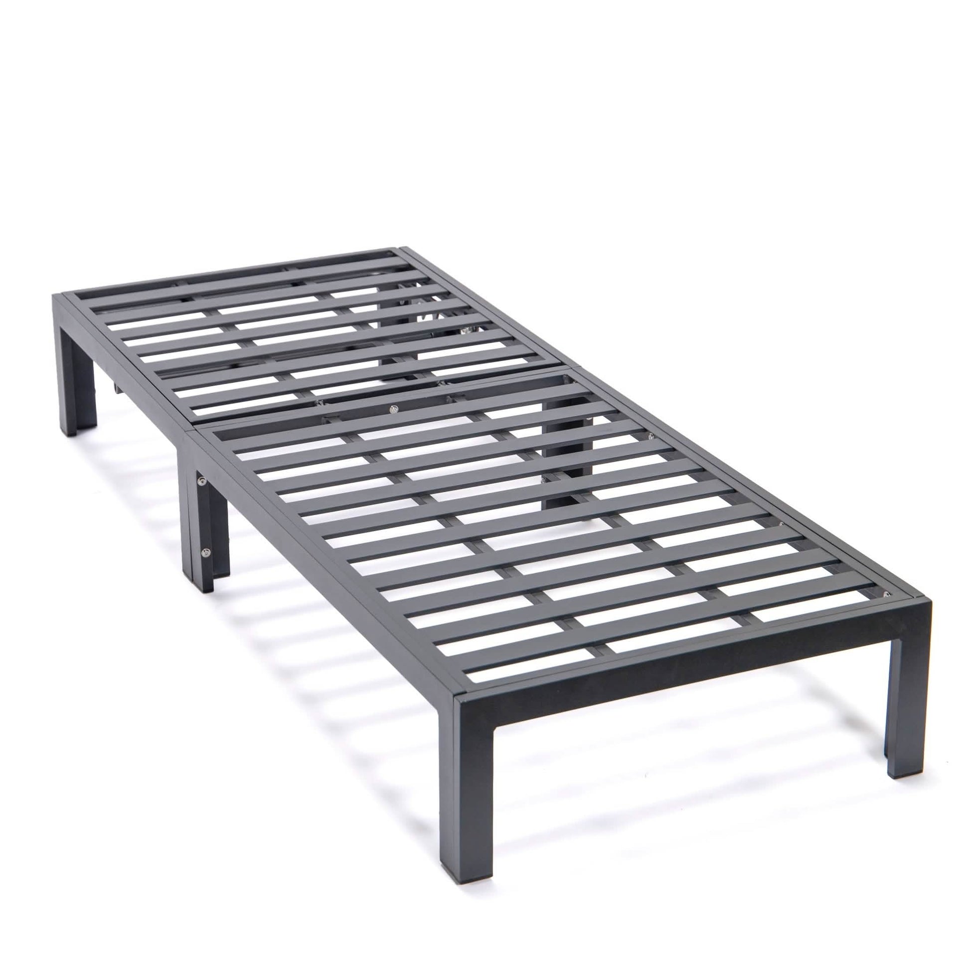 Chelsea Aluminum Outdoor Chaise Lounge Chair with Removable Cushions Black Light Grey Lounge Chair Leisuremod