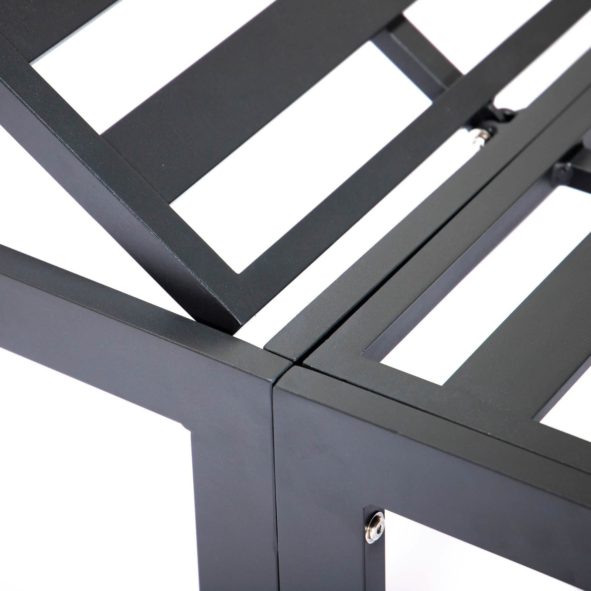 Chelsea Aluminum Outdoor Chaise Lounge Chair with Removable Cushions Black Blue Lounge Chair Leisuremod