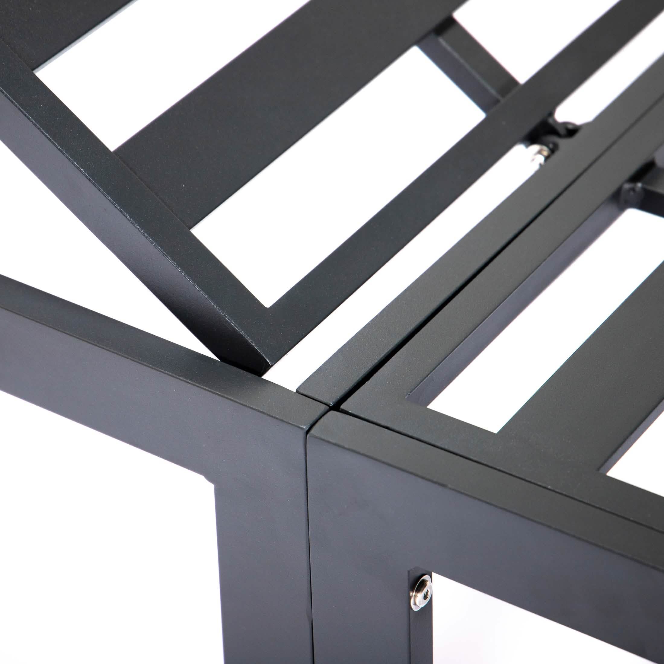 Chelsea Aluminum Outdoor Chaise Lounge Chair with Removable Cushions Black Blue Lounge Chair Leisuremod