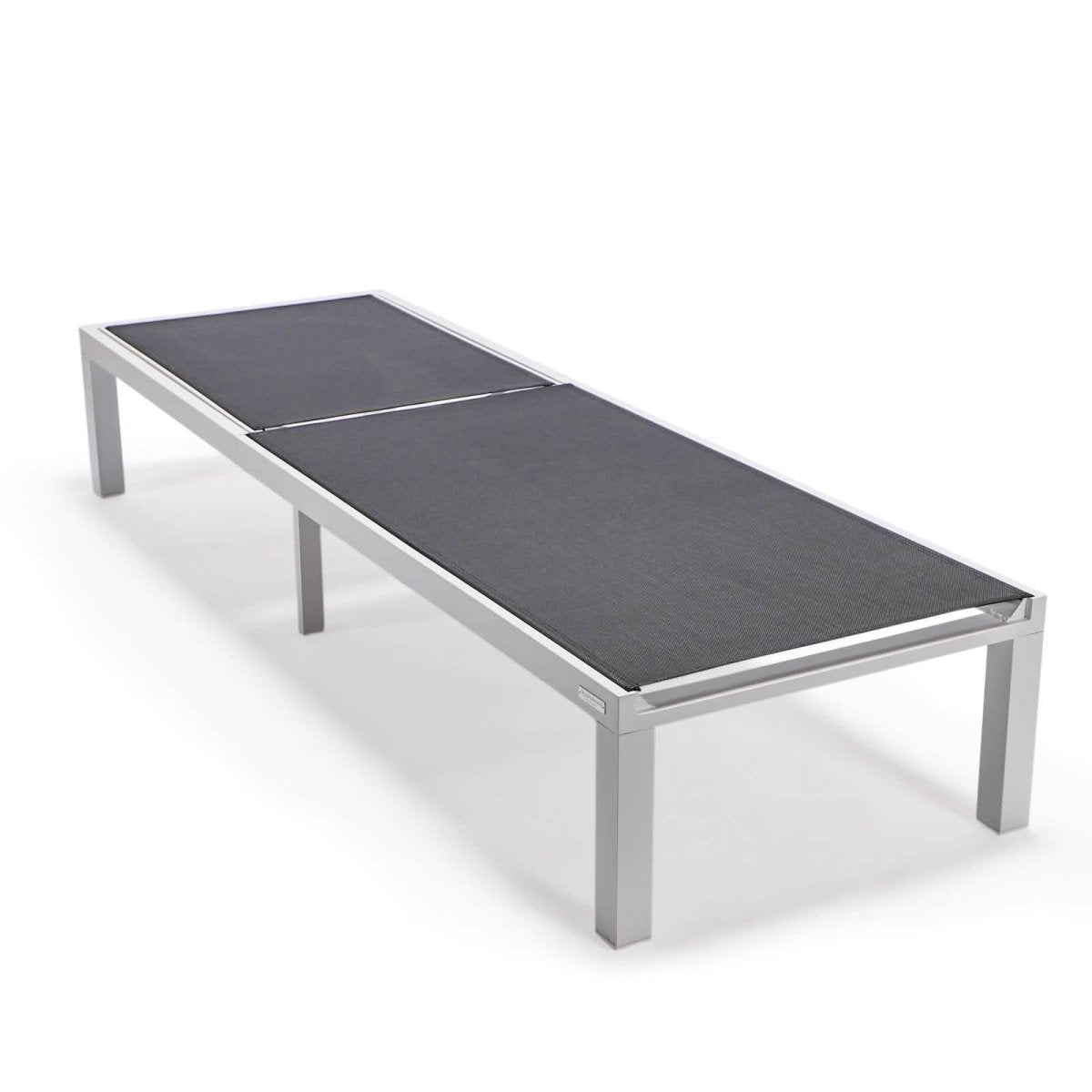 Marlin Modern White Aluminum Outdoor Chaise Lounge Chair With Square Fire Pit Side Table Set of 2 Burgundy Leisuremod