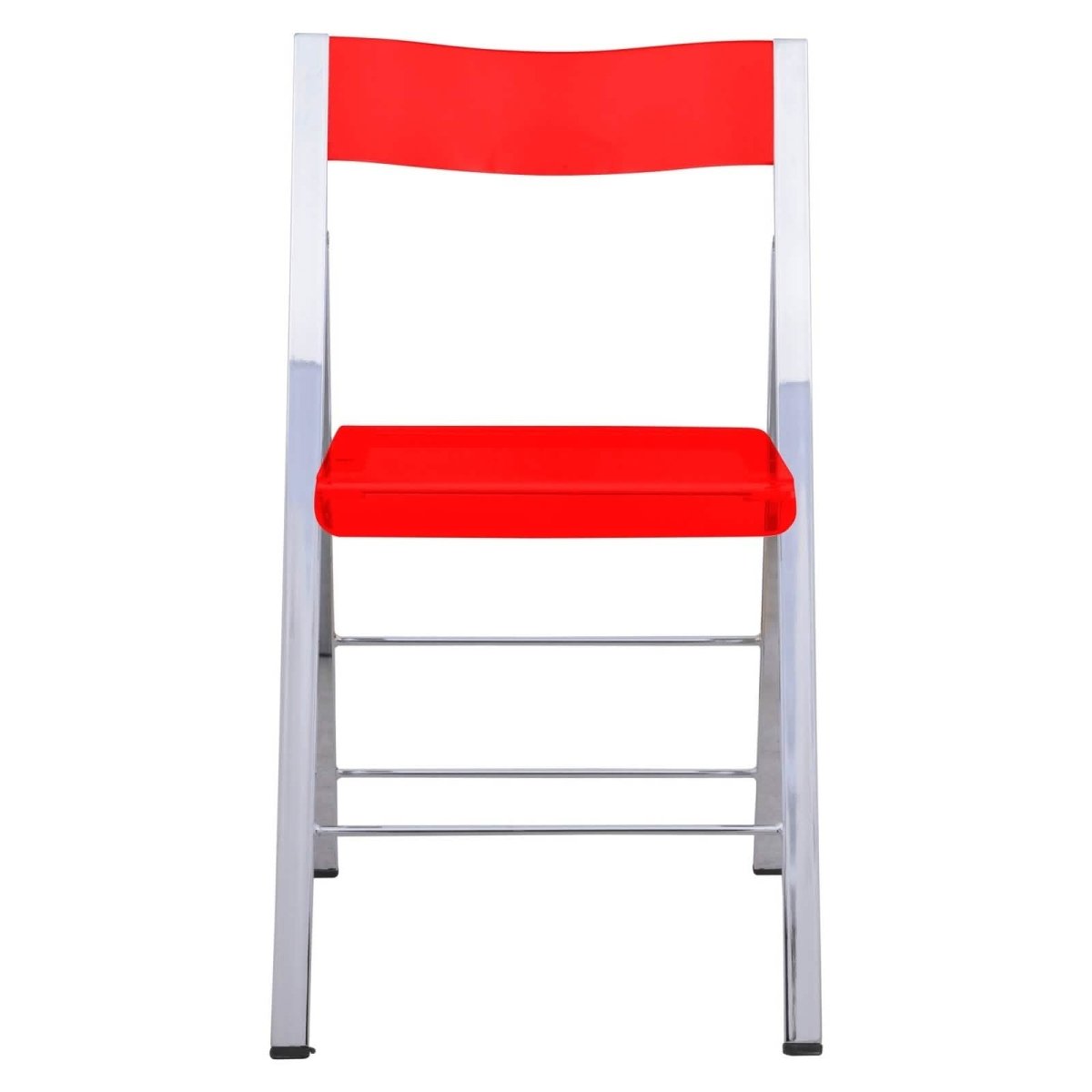 Menno Modern Acrylic Folding Chair Red Leisuremod