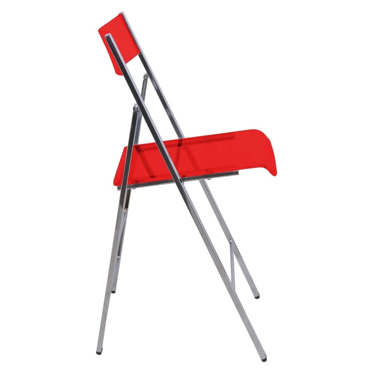 Menno Modern Acrylic Folding Chair Red Leisuremod