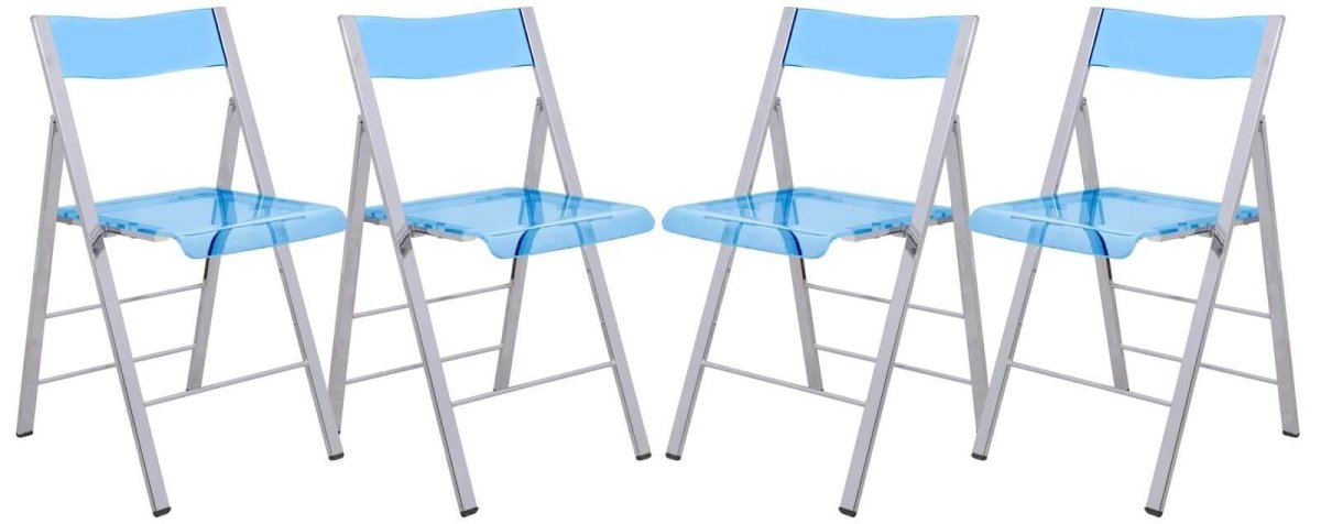 Menno Modern Acrylic Folding Chair Red Leisuremod