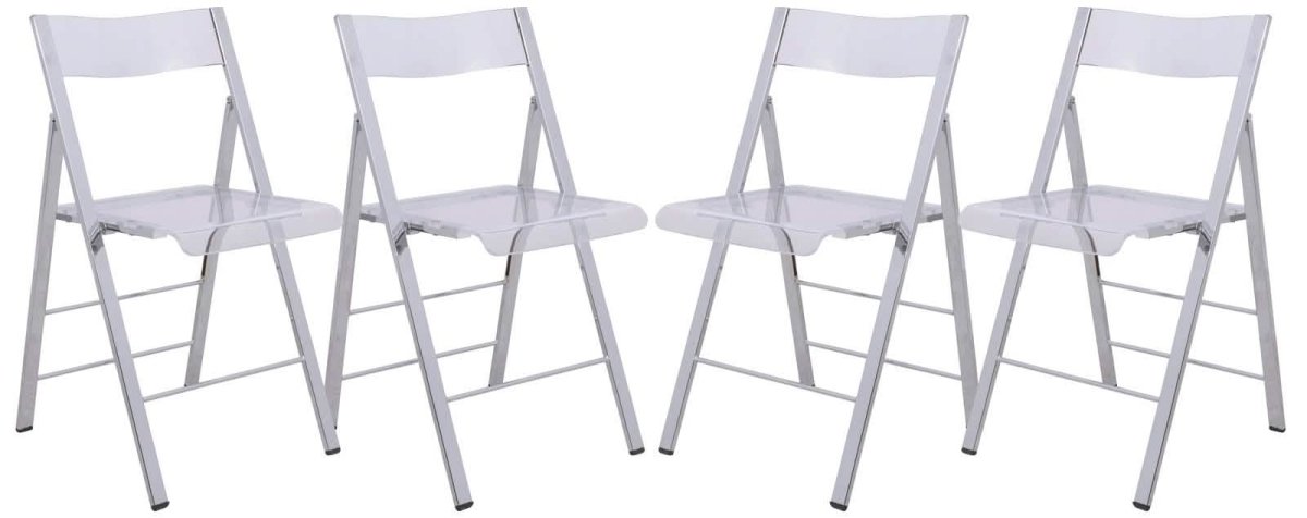 Menno Modern Acrylic Folding Chair Red Leisuremod