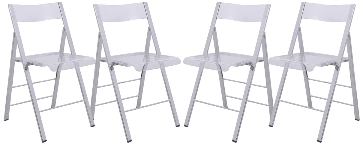 Menno Modern Acrylic Folding Chair Red Leisuremod