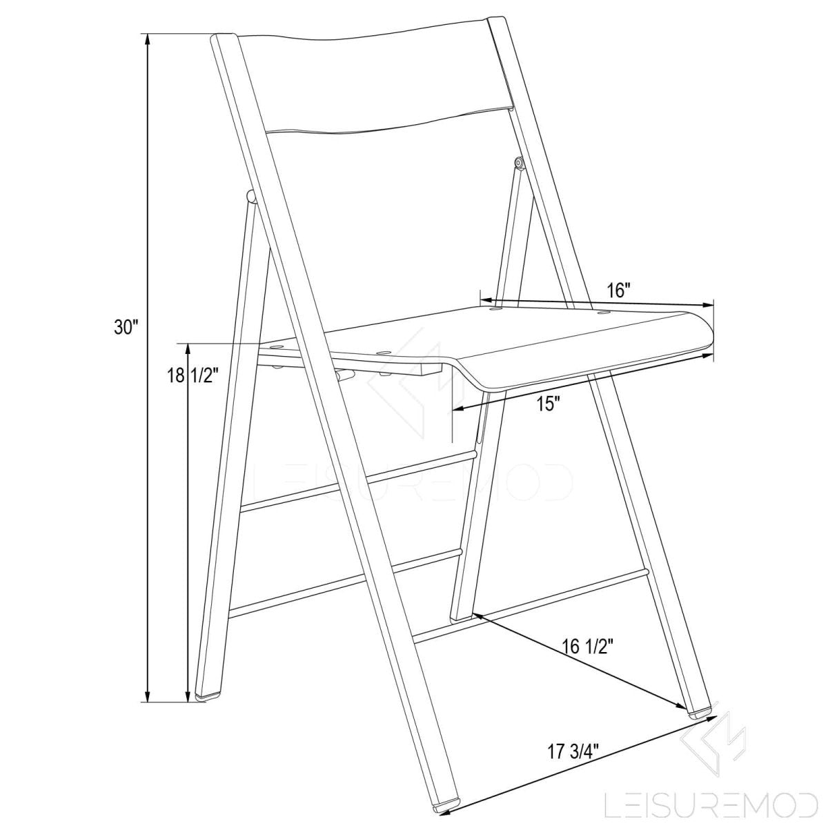 Menno Modern Acrylic Folding Chair Leisuremod