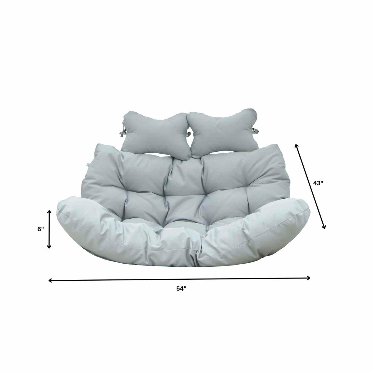 Modern Upholstered 2 Person Hanging Egg Swing Chair Cushion with Headrest Dark Green Leisuremod