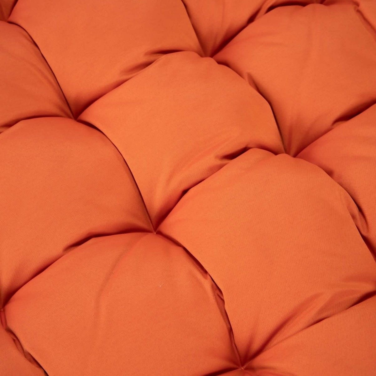 Modern Upholstered 2 Person Hanging Egg Swing Chair Cushion with Headrest Orange Leisuremod