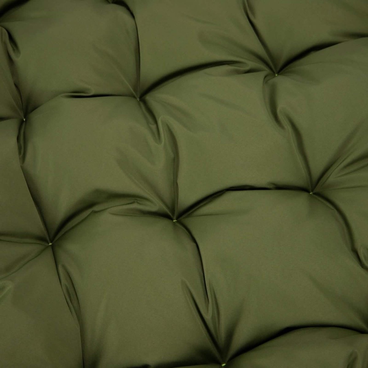 Modern Upholstered 2 Person Hanging Egg Swing Chair Cushion with Headrest Dark Green Leisuremod