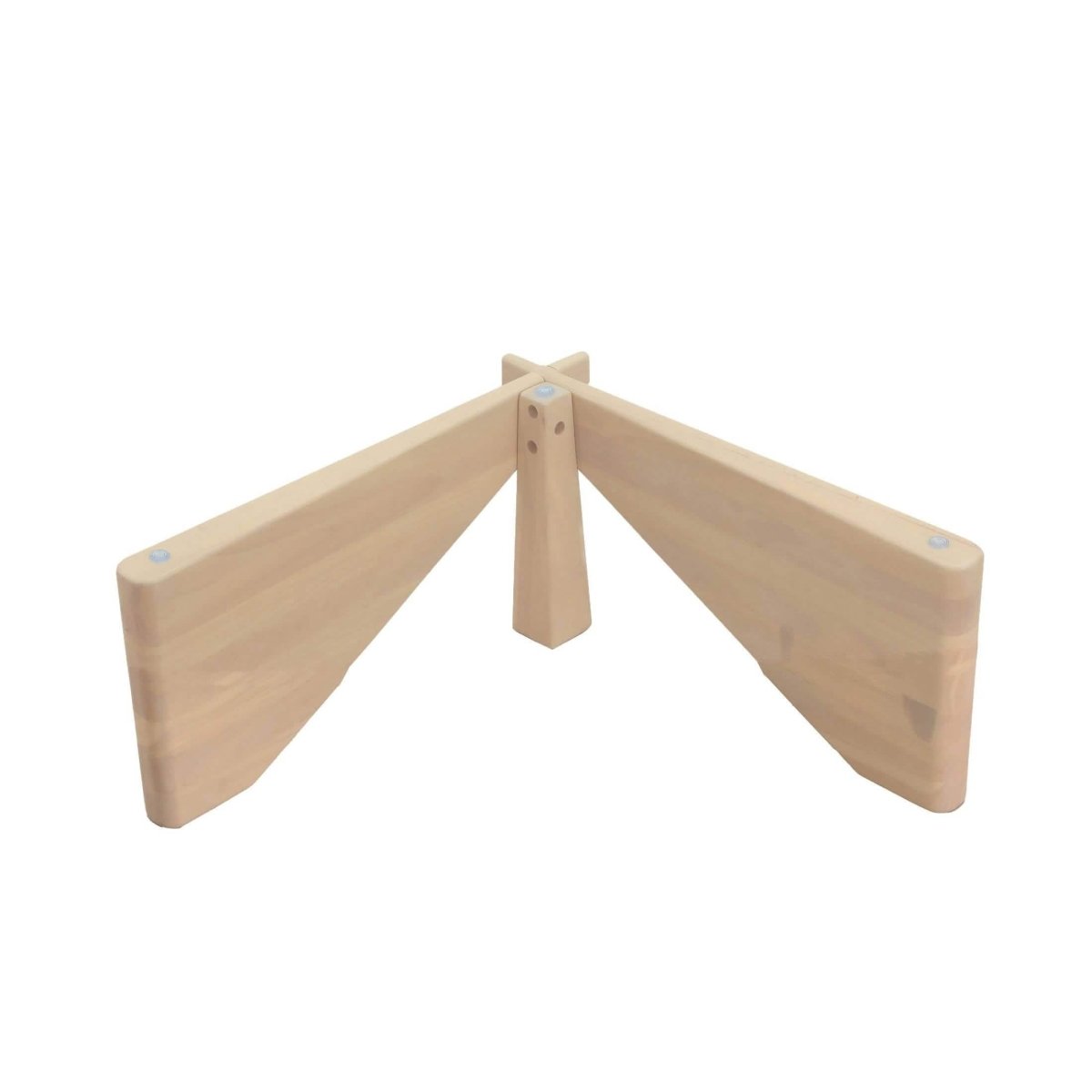 Imperial Triangle Coffee Table Base Natural Wood Leisuremod