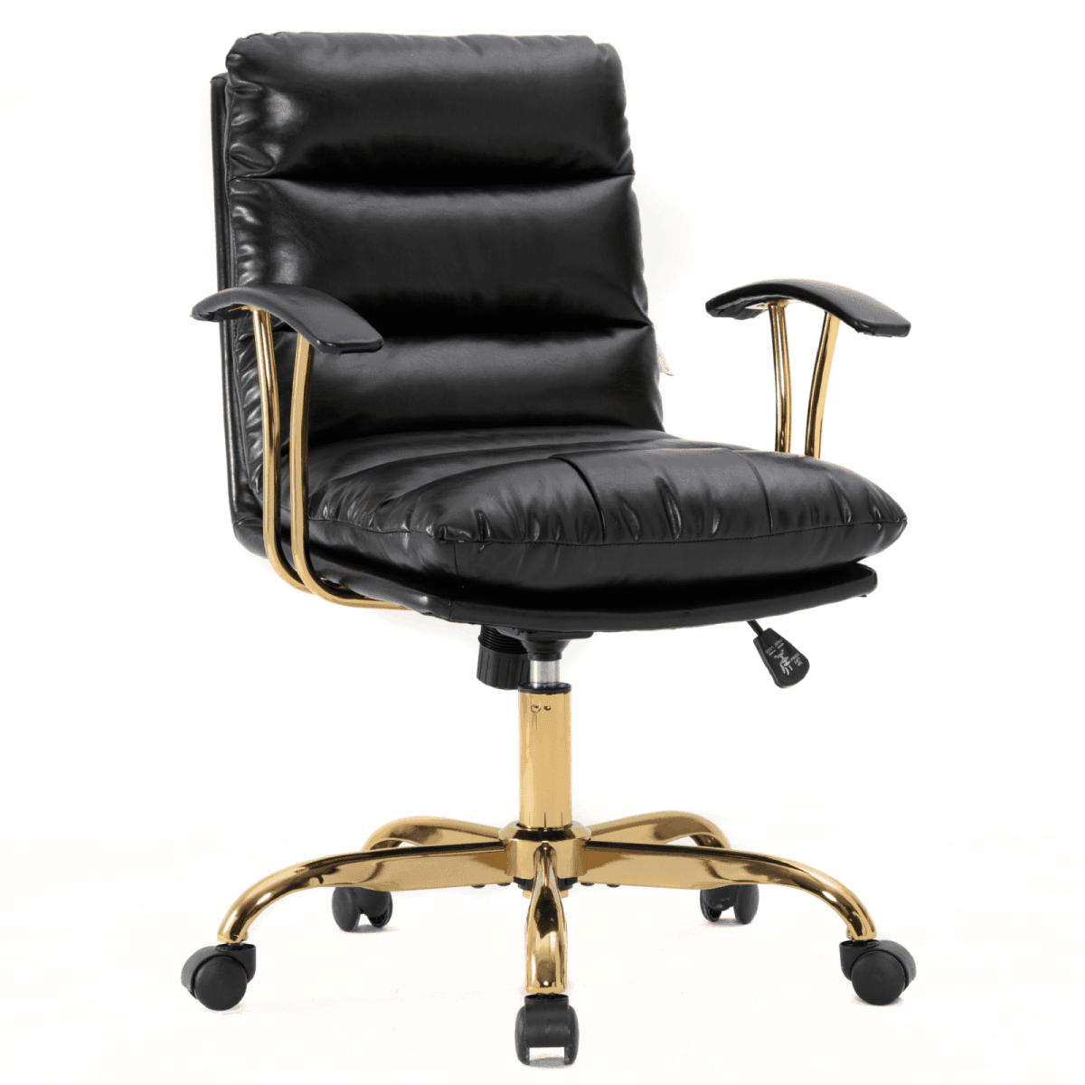 Regina Modern Leather Adjustable Conference Office Chair Black Office Chair Leisuremod