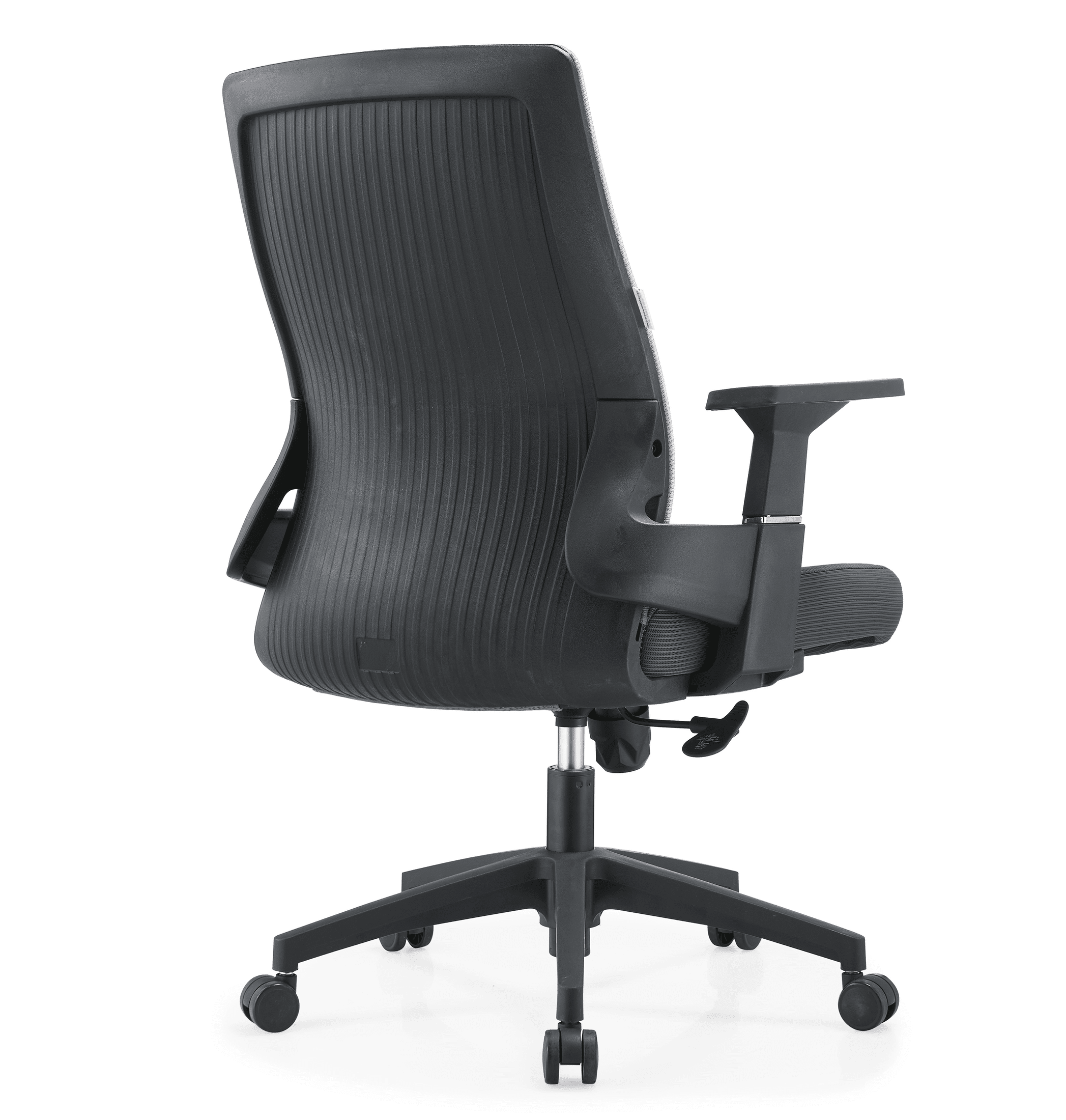 Brio Mid-Back Adjustable Office Chair Upholstered in Cotton White Office Chair Leisuremod