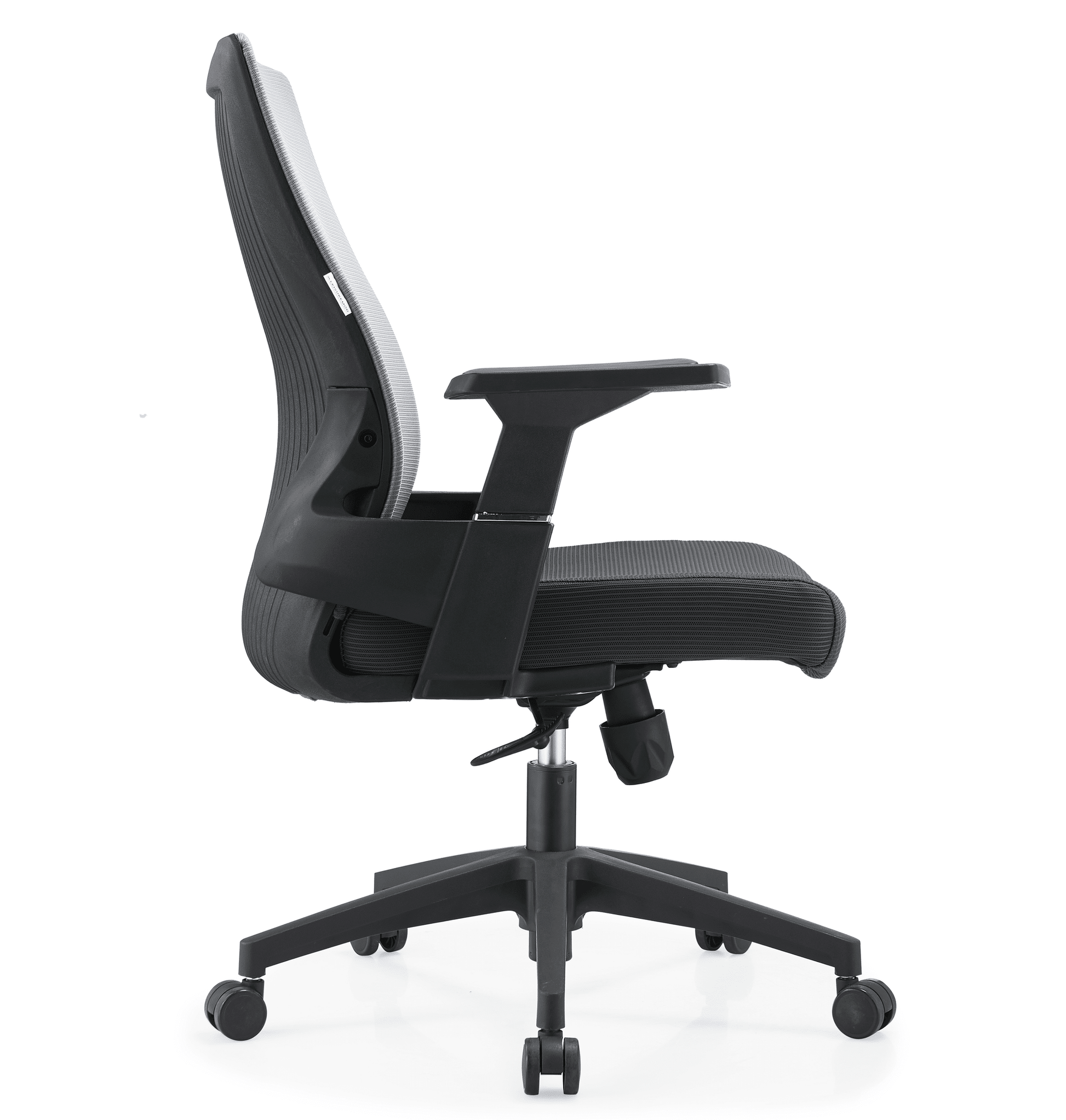 Brio Mid-Back Adjustable Office Chair Upholstered in Cotton White Office Chair Leisuremod