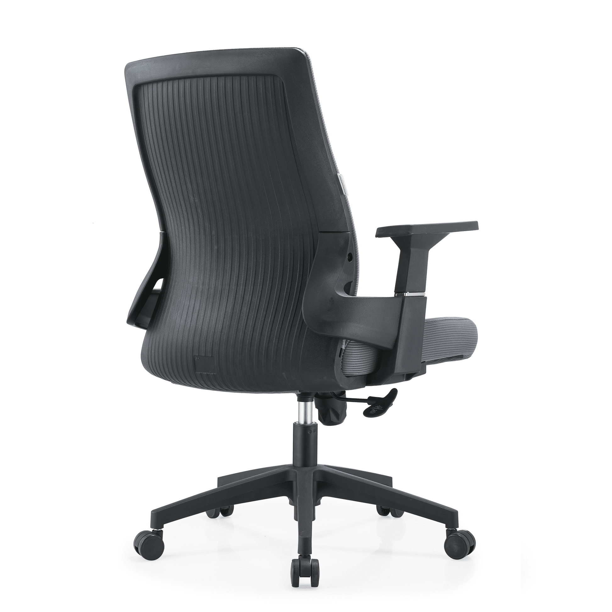Brio Mid-Back Adjustable Office Chair Upholstered in Cotton Grey Office Chair Leisuremod