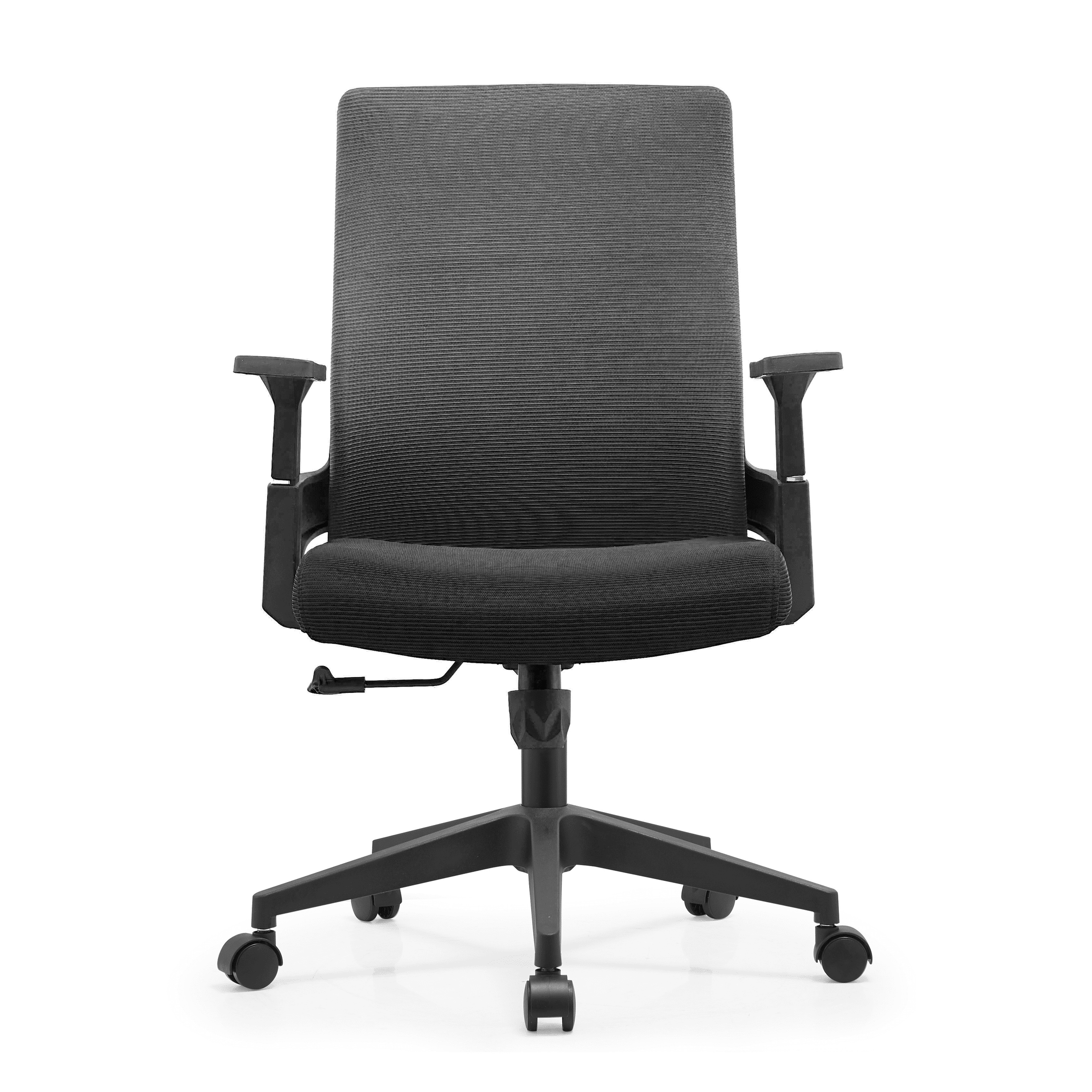Brio Mid-Back Adjustable Office Chair Upholstered in Cotton Black Office Chair Leisuremod