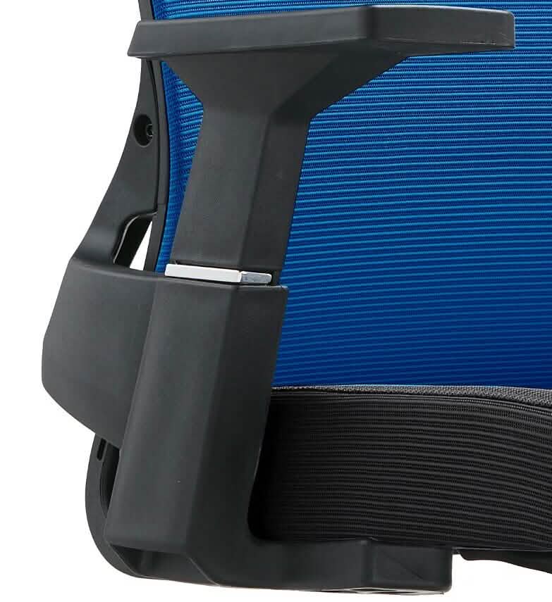 Brio Mid-Back Adjustable Office Chair Upholstered in Cotton Blue Office Chair Leisuremod