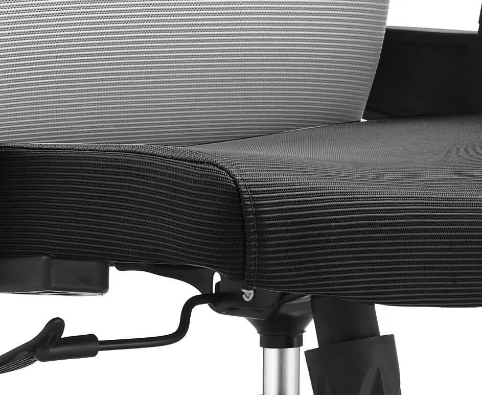 Brio Mid-Back Adjustable Office Chair Upholstered in Cotton Black Office Chair Leisuremod