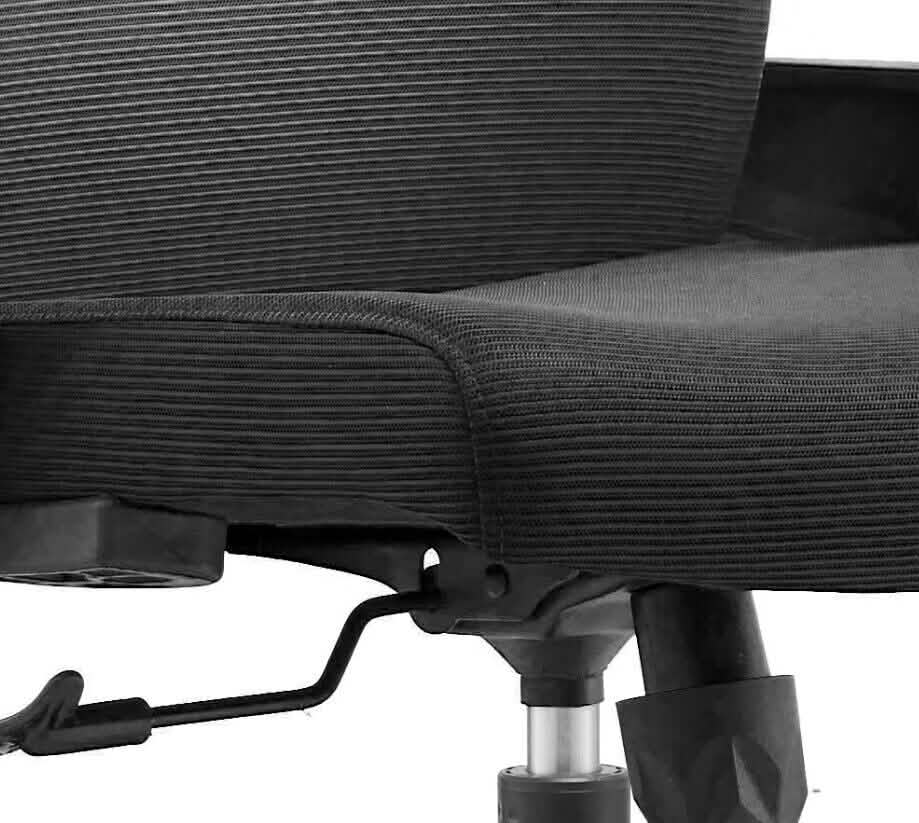 Brio Mid-Back Adjustable Office Chair Upholstered in Cotton Black Office Chair Leisuremod