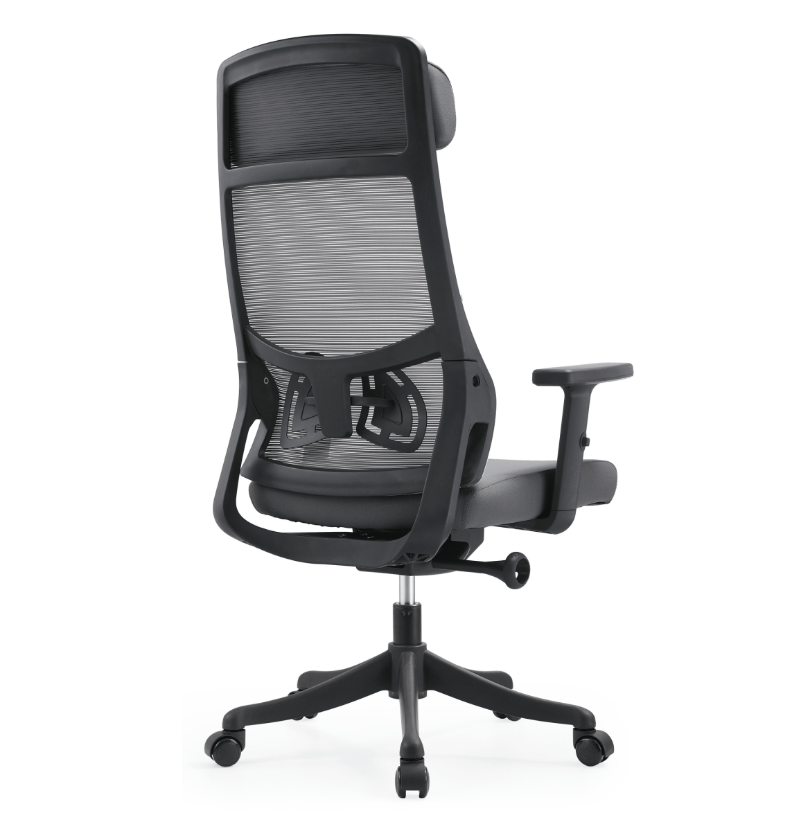 Dale Adjustable Upholstered Office Chair with Mesh Back Grey Office Chair Leisuremod