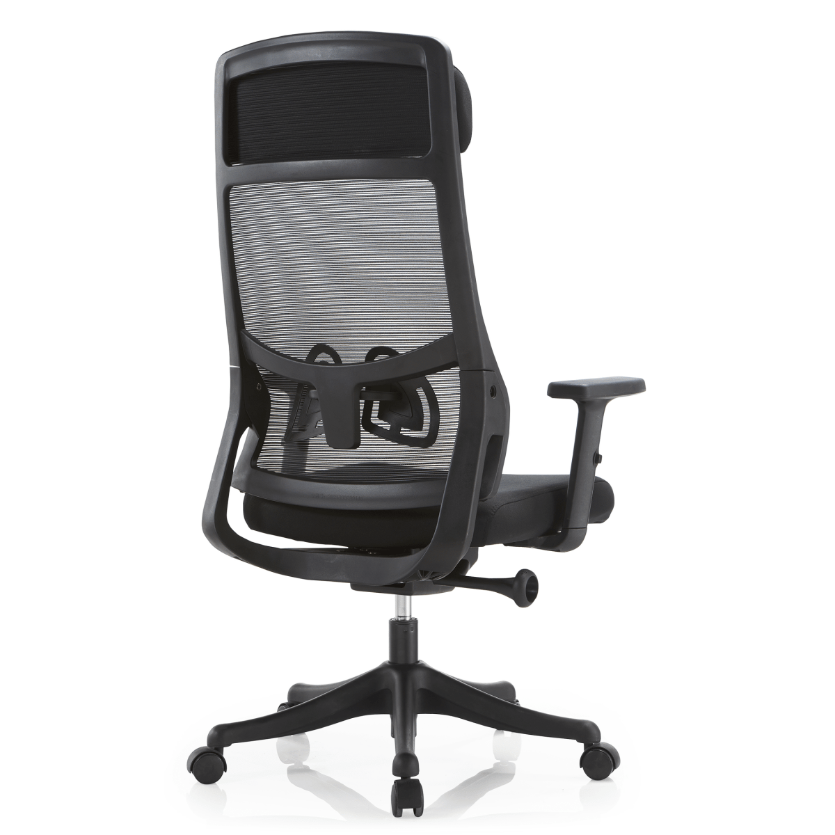 Dale Adjustable Upholstered Office Chair with Mesh Back Black Office Chair Leisuremod