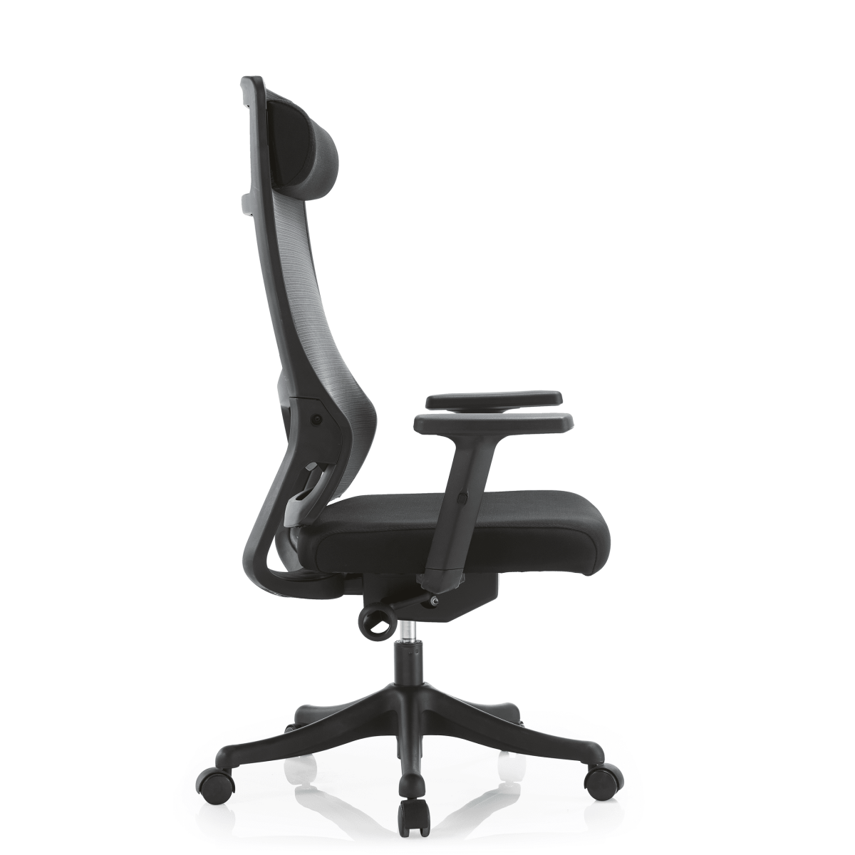 Dale Adjustable Upholstered Office Chair with Mesh Back Black Office Chair Leisuremod