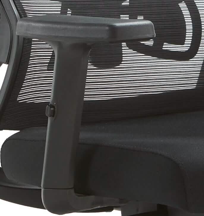 Dale Adjustable Upholstered Office Chair with Mesh Back Black Office Chair Leisuremod