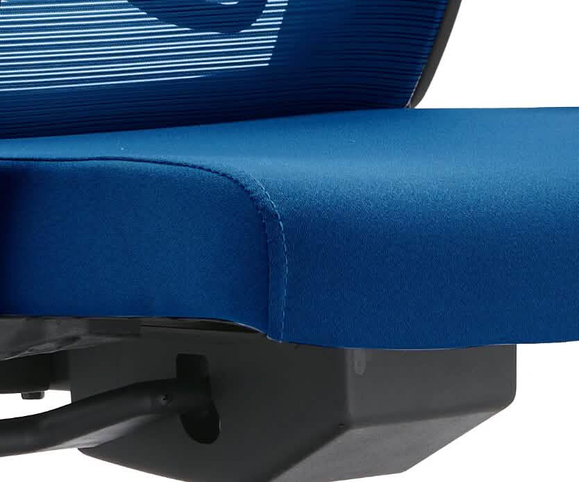 Dale Adjustable Upholstered Office Chair with Mesh Back Blue Office Chair Leisuremod