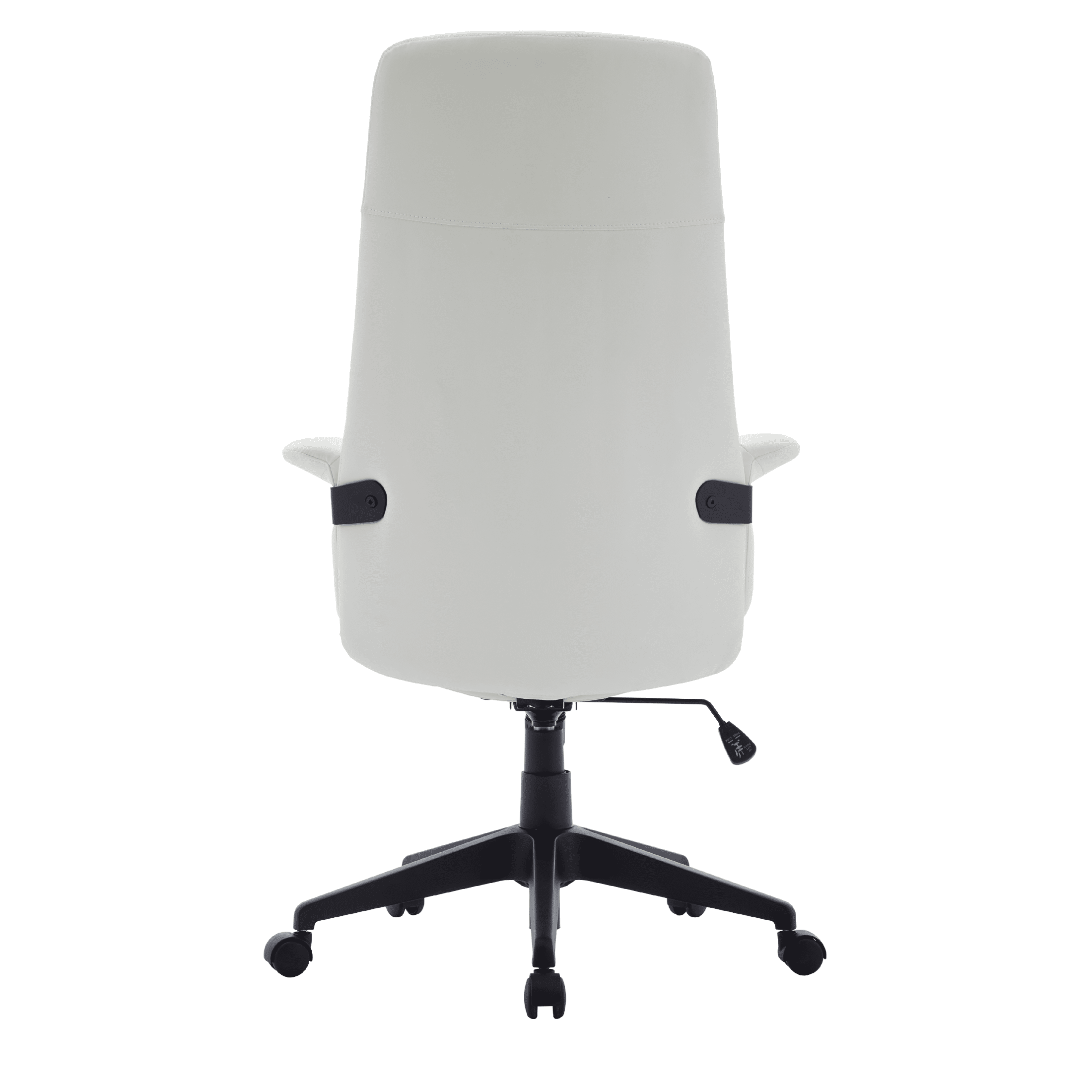 Inifini High-Back Leather Ergonomic Office Chair With Lumbar Support, Adjustable Hight and Swivel White Office Chair Leisuremod