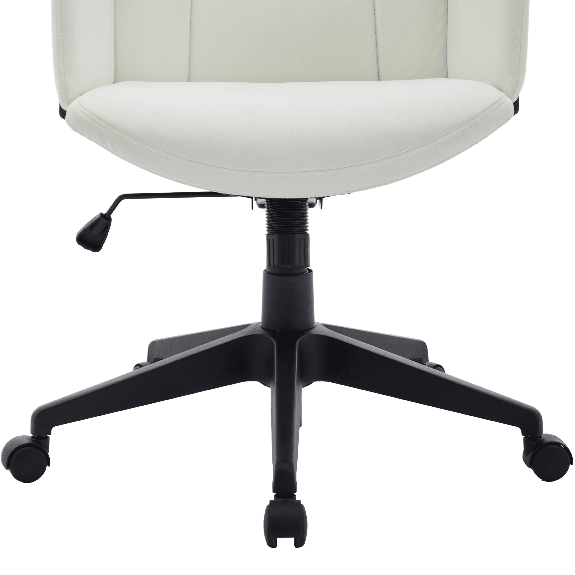 Inifini High-Back Leather Ergonomic Office Chair With Lumbar Support, Adjustable Hight and Swivel White Office Chair Leisuremod