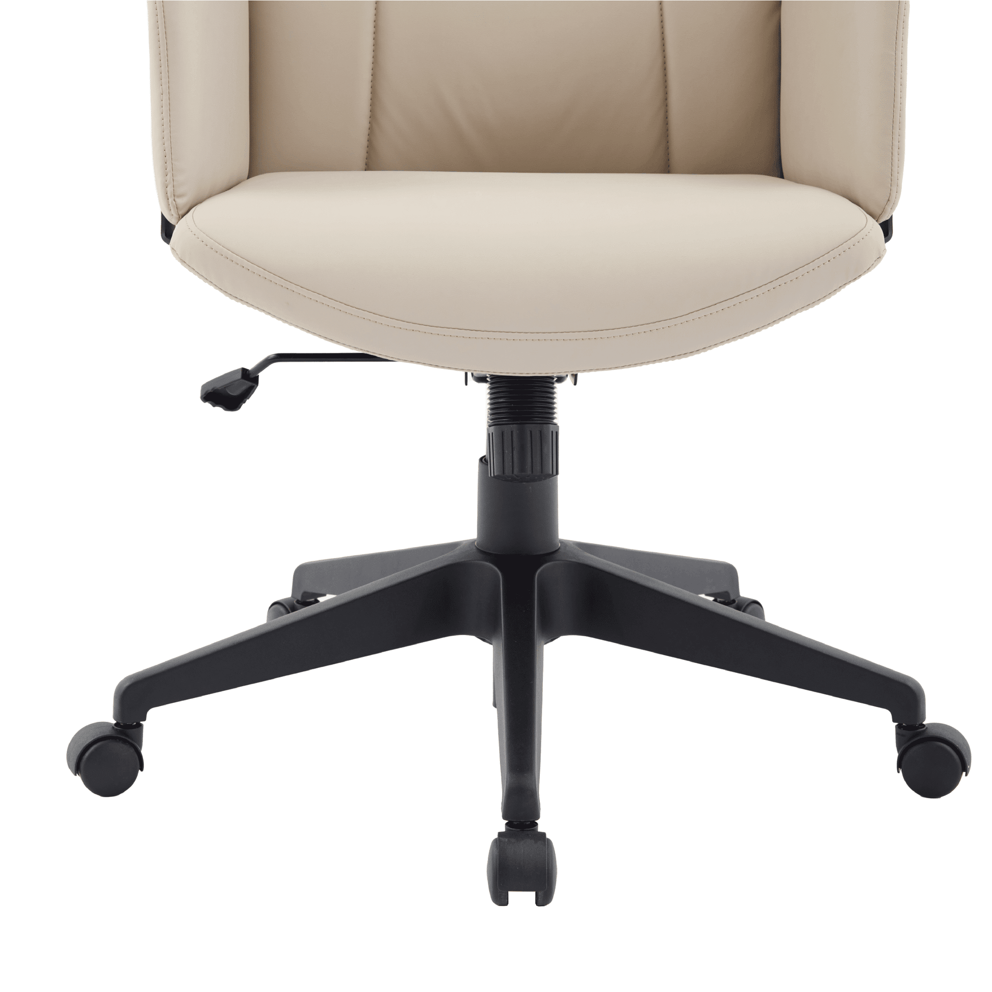 Inifini High-Back Leather Ergonomic Office Chair With Lumbar Support, Adjustable Hight and Swivel Tan Office Chair Leisuremod