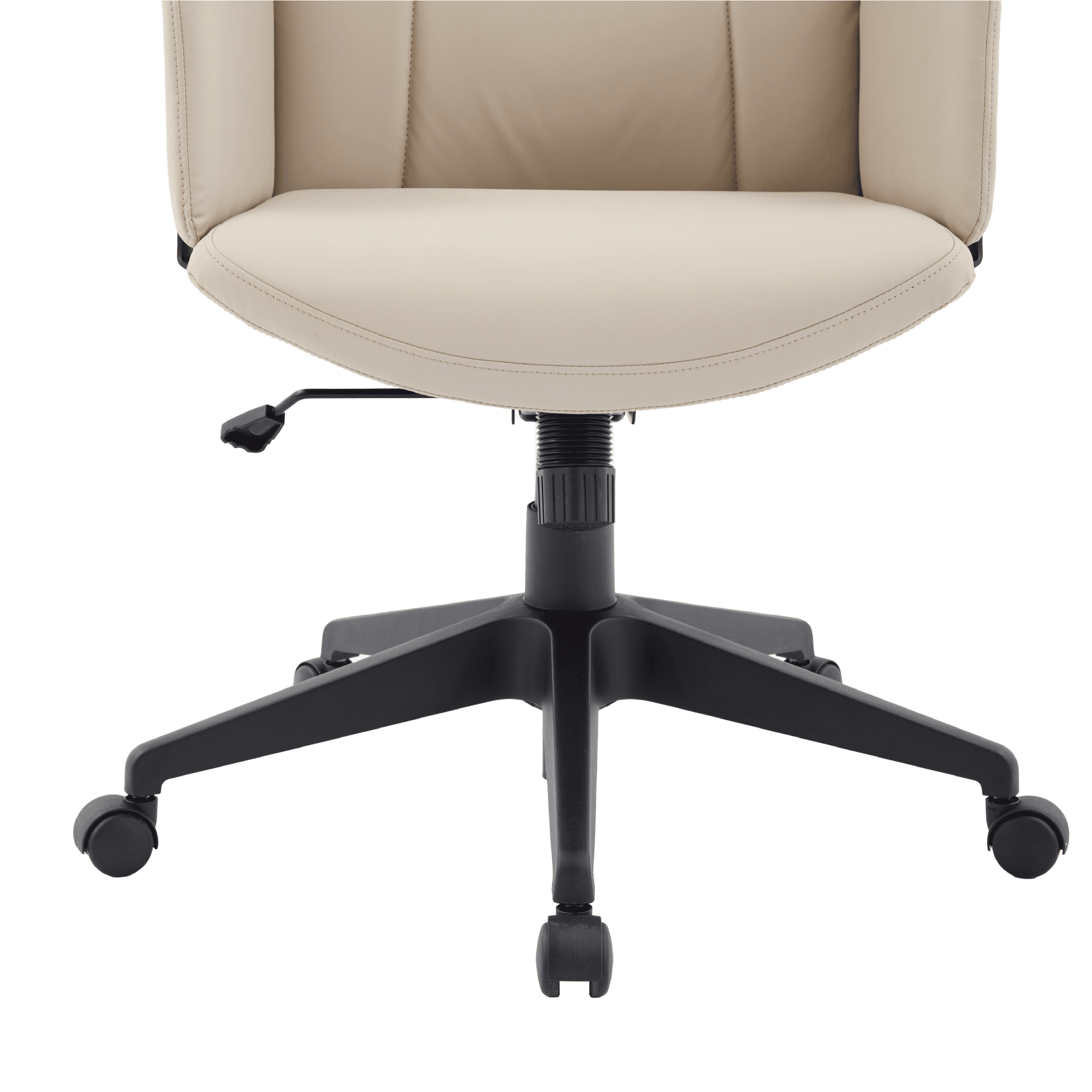 Inifini High-Back Leather Ergonomic Office Chair With Lumbar Support, Adjustable Hight and Swivel Tan Office Chair Leisuremod