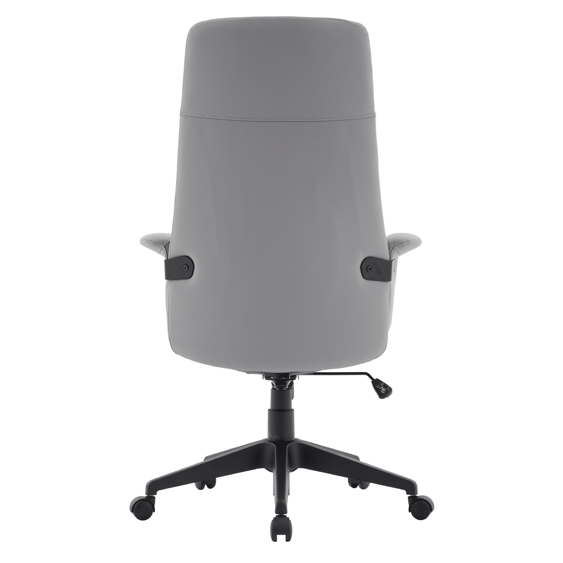 Inifini High-Back Leather Ergonomic Office Chair With Lumbar Support, Adjustable Hight and Swivel Grey Office Chair Leisuremod