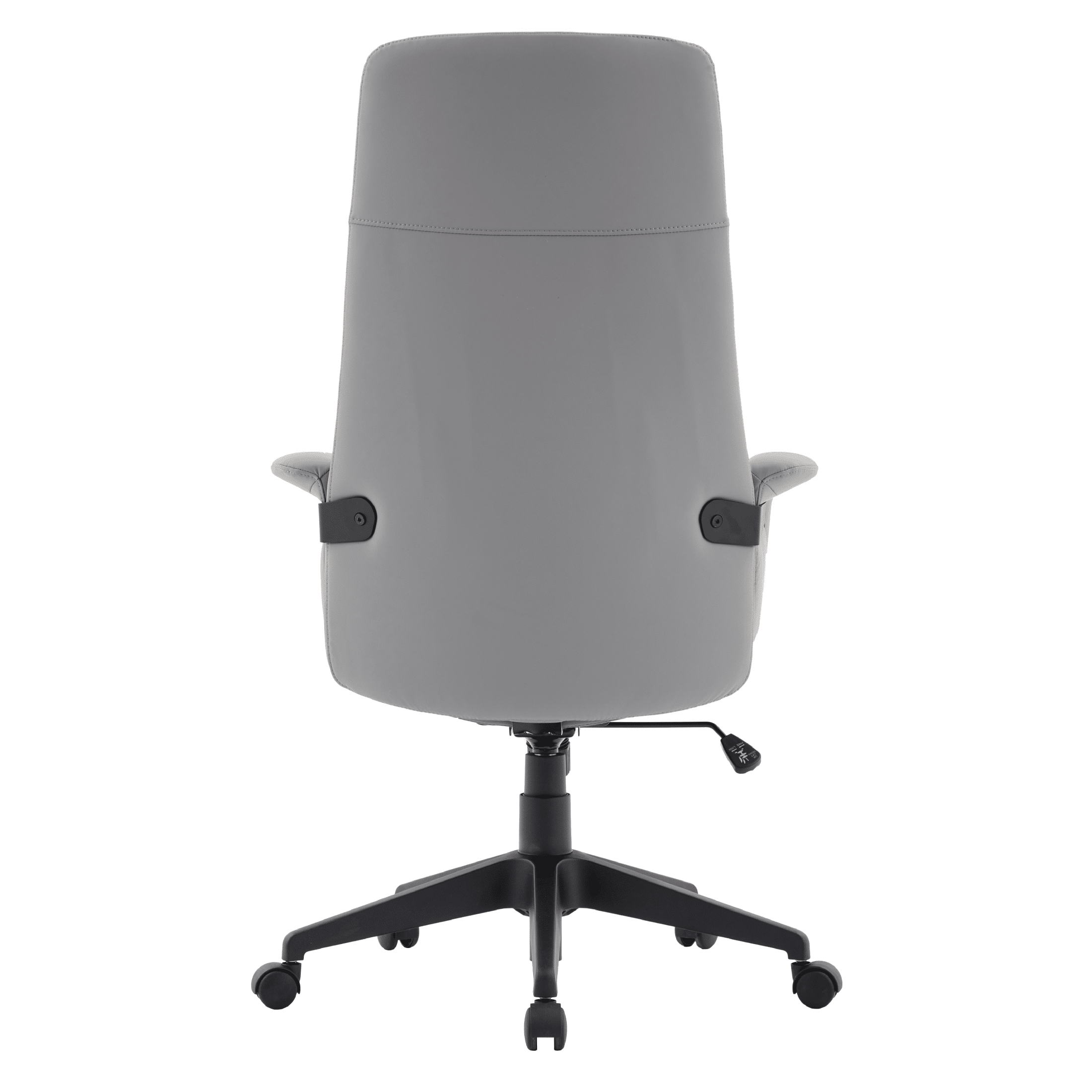 Inifini High-Back Leather Ergonomic Office Chair With Lumbar Support, Adjustable Hight and Swivel Grey Office Chair Leisuremod