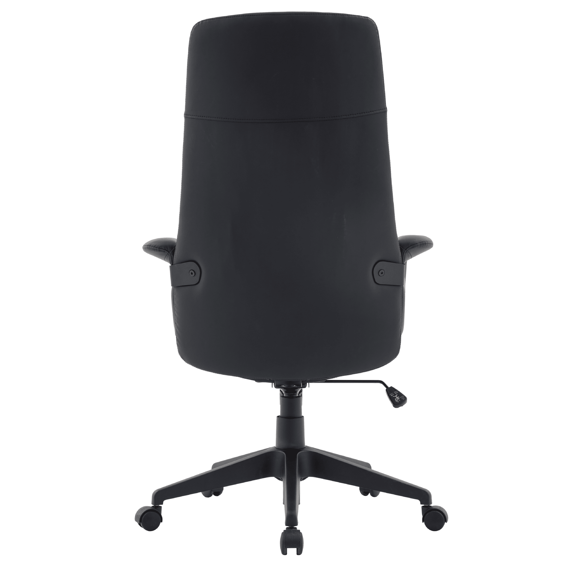 Inifini High-Back Leather Ergonomic Office Chair With Lumbar Support, Adjustable Hight and Swivel Black Office Chair Leisuremod