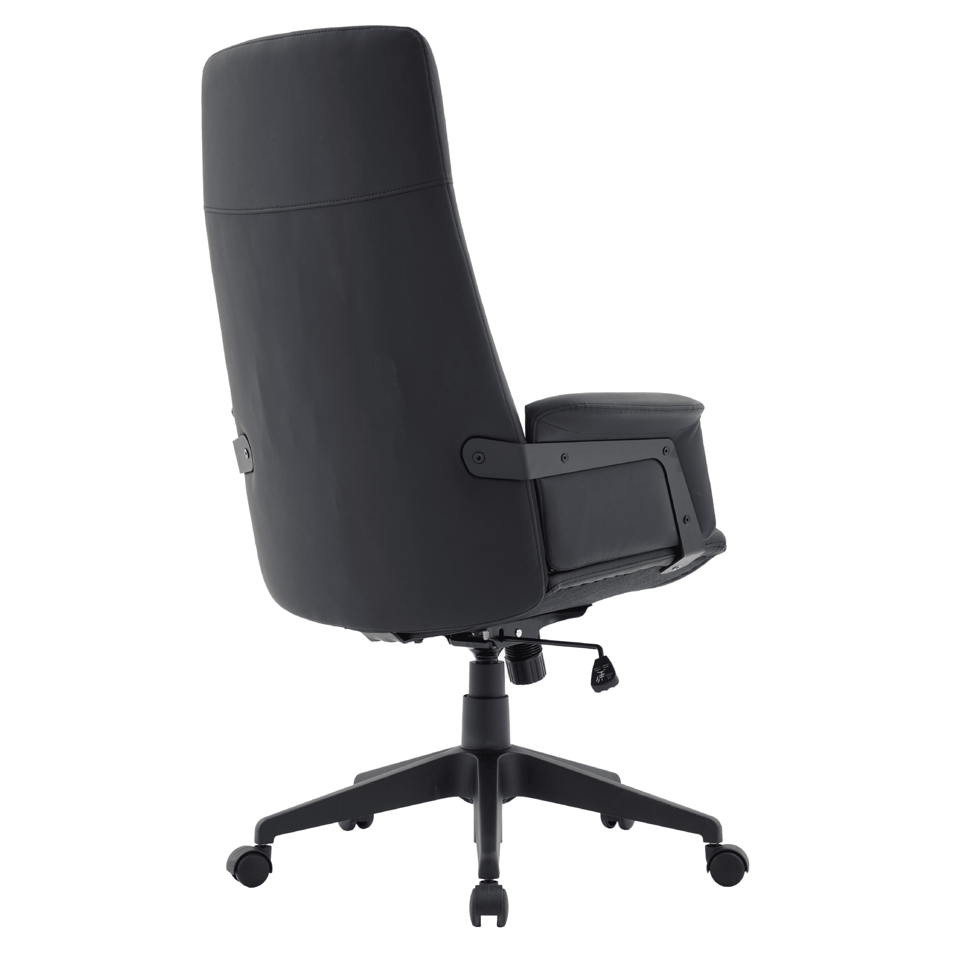 Inifini High-Back Leather Ergonomic Office Chair With Lumbar Support, Adjustable Hight and Swivel Black Office Chair Leisuremod