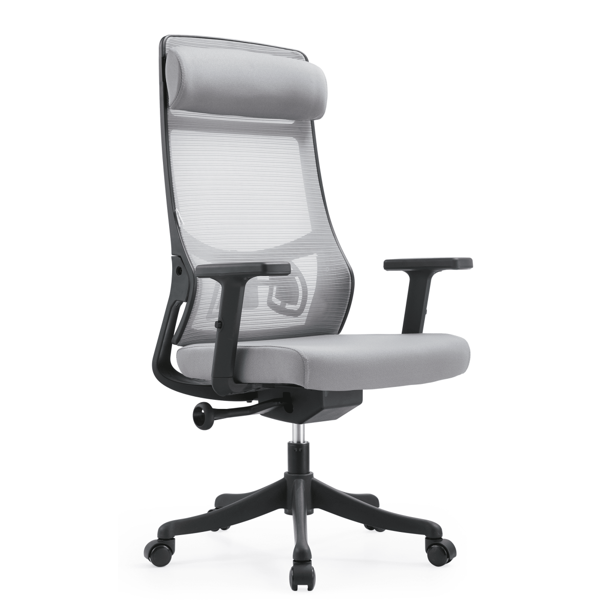 Dale Adjustable Upholstered Office Chair with Mesh Back Light Grey Office Chair Leisuremod