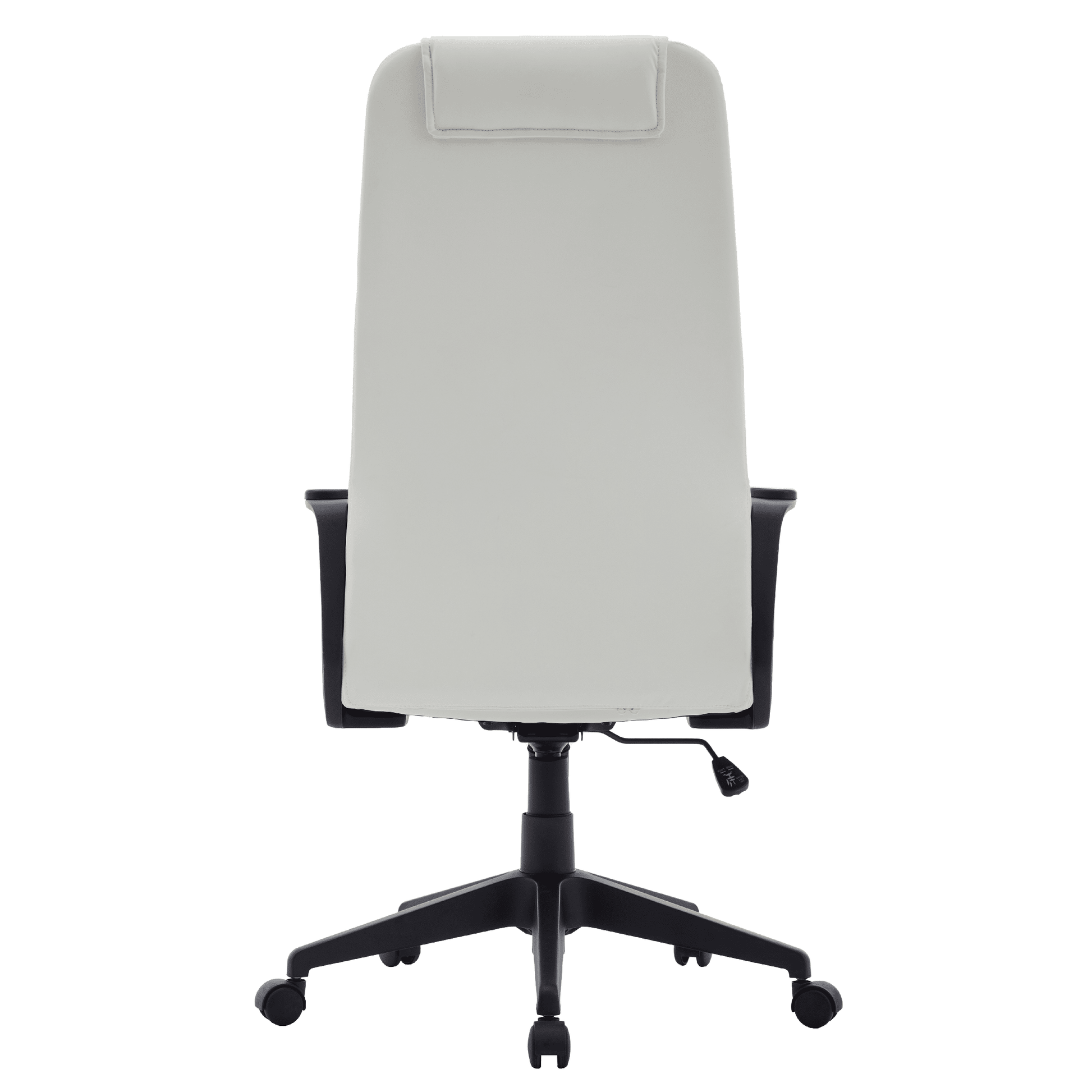 Nexa High-Back Conference Office Chair in Leather/Polyester Adjustable Height Swivel and Tilt White Leather Office Chair Leisuremod