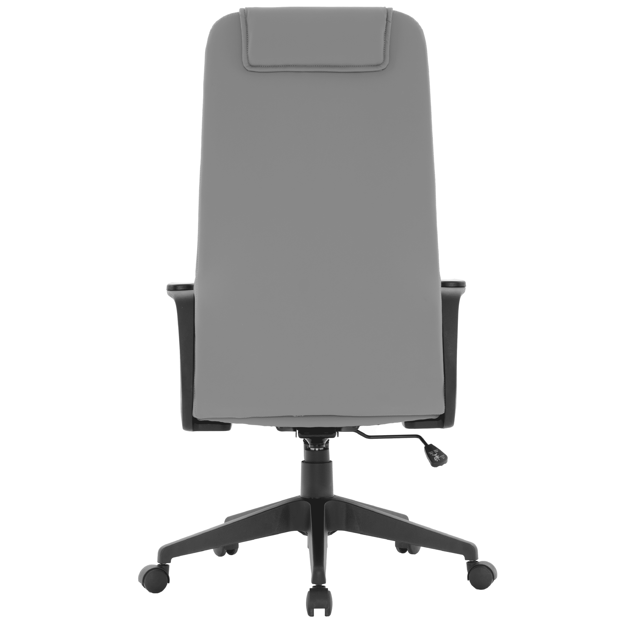 Nexa High-Back Conference Office Chair in Leather/Polyester Adjustable Height Swivel and Tilt Grey Leather Office Chair Leisuremod